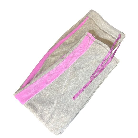 Natori Sport Small Lounge Velour Pants Grey Pink Athleisure Stretch Casual Y2K - Picture 3 of 8